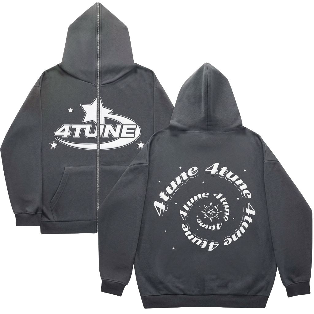 Og4tune style 001 hoddie-Light Black